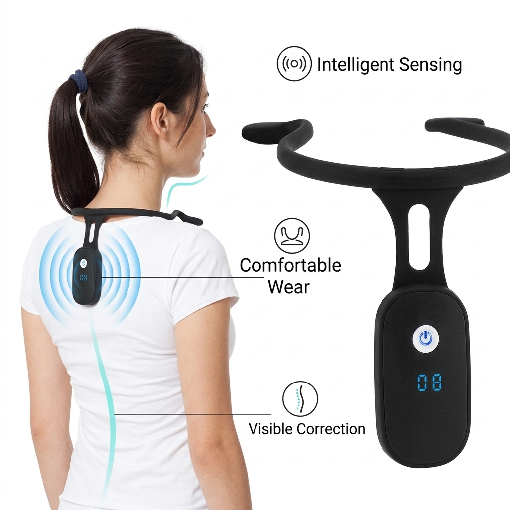 Smart Posture Sensor - Regulator Postawy z Wyświetlaczem LCD, Silikonowy
