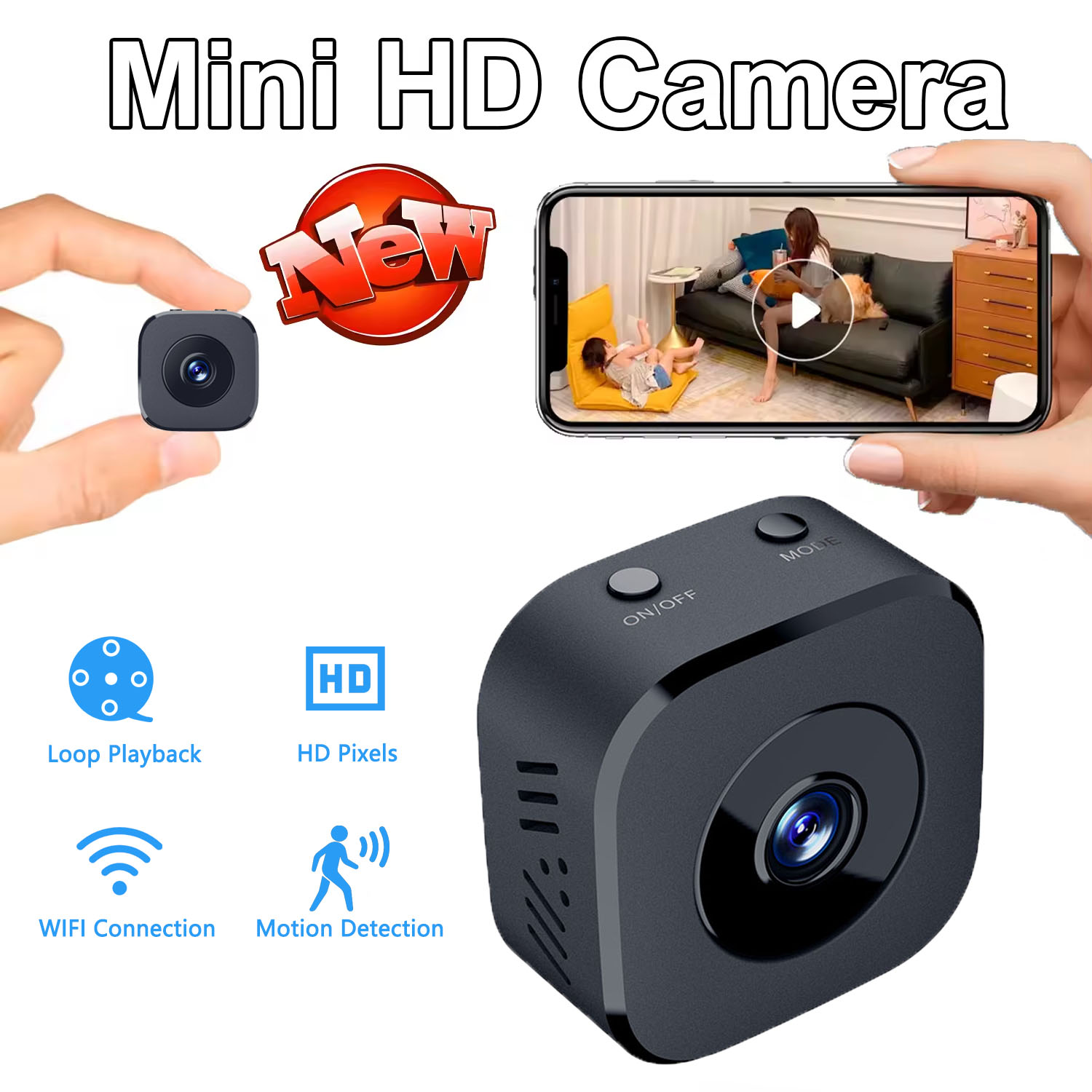 Compact Camera Mirrorless - Kamera bezpieczeństwa 4K Mini Pełny Kolorowy