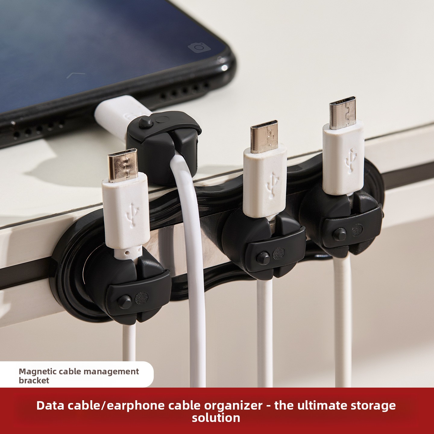 Magnetic Charging Cable - Magnetyczny samoprzylepny organizer na kable, uchwyt