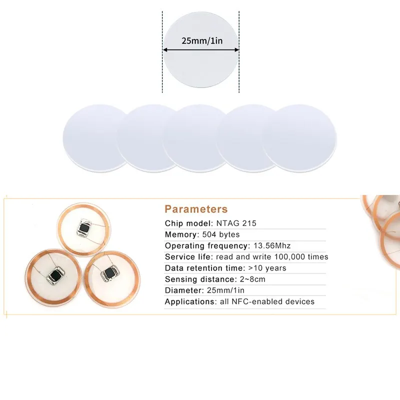 20 szt. 13.56MHz Ntag215 NFC M – Nfc Tag Programmable recenzja i cena