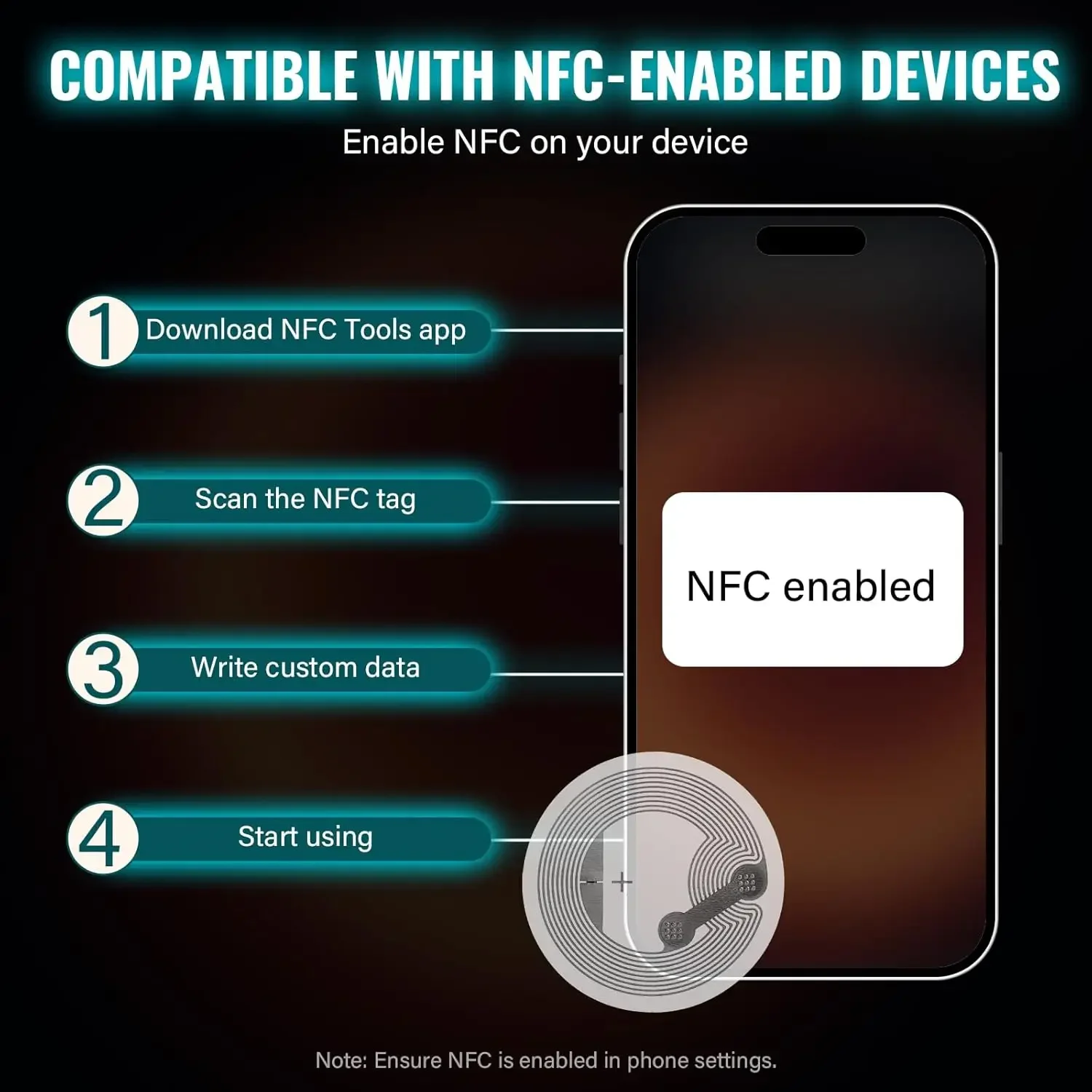 Naklejki NFC NTAG215 13.56MHz  – Nfc Tag Programmable recenzja i cena